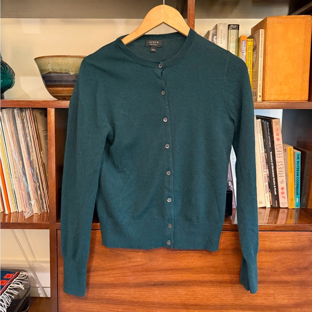 J. Crew Forest Green Cardigan Sweater